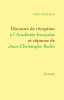 Maalouf : Discours de réception à l'Académie Française