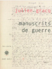 Gracq : Manuscrits de guerre (avec fac-similé du manuscrits)